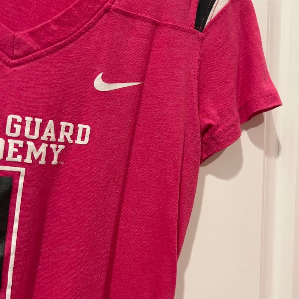 Nike Women’s Pink V-Neck T-Shirt Coast Guard Academy Size Small - Picture 6 of 7
